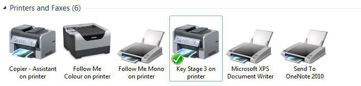 Choosing an alternative default printer