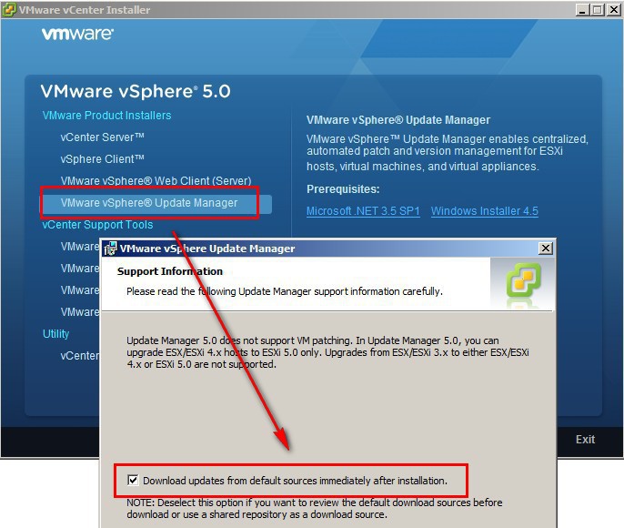 Install VMware vSphere Update Manager