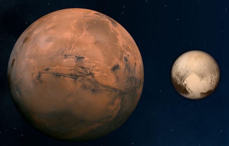 Mars and Pluton compared