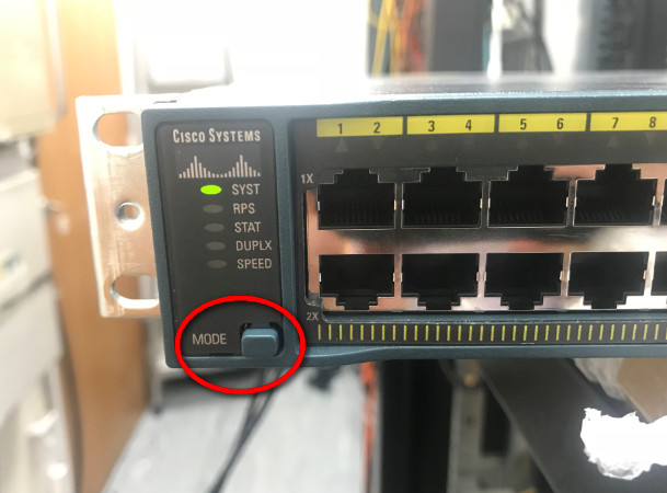 Mode button use in Password Recovery for a Cisco switch 2960