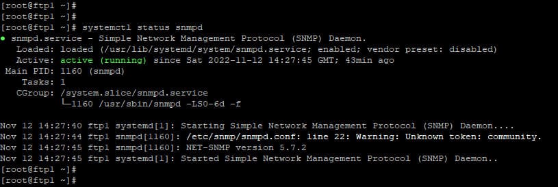 systemctl status snmpd