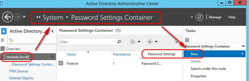 Password setting container