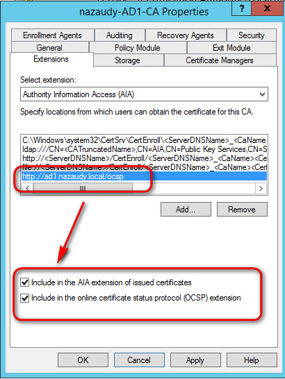 Settings for Setup and Configure a Public Key Infrastructure PKI