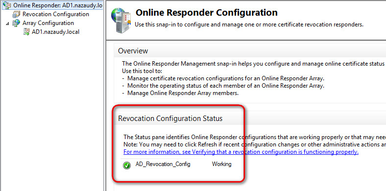 Online responder configuration