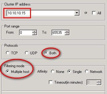 Cluster IP settings for Lab Setup for Failover Clustering Microsoft Exam 70-643