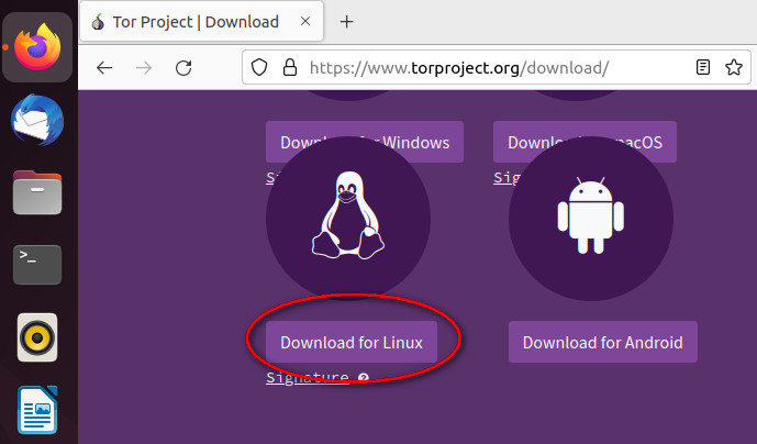 Tor Browser download for Linux