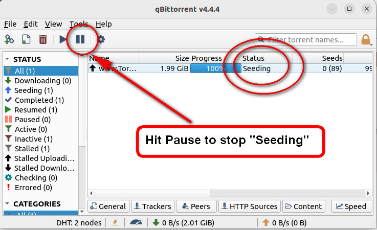 Hit pause to stop seeding