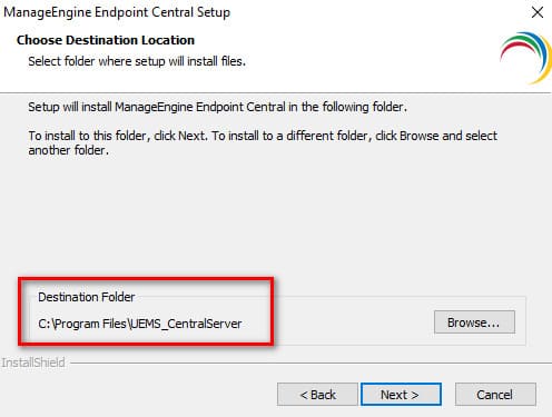 Endpoint Central folder installation