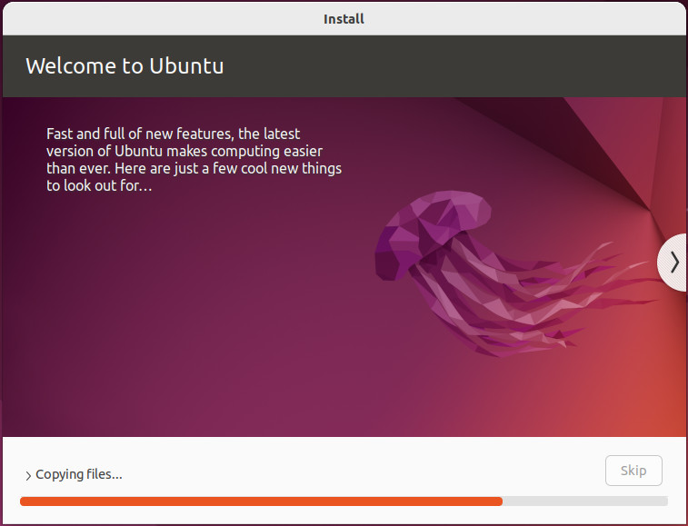 Ubuntu installation in progress