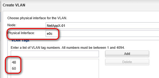 NetApp create VLAN
