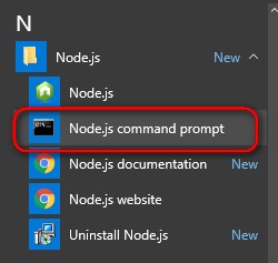 Node js command prompt
