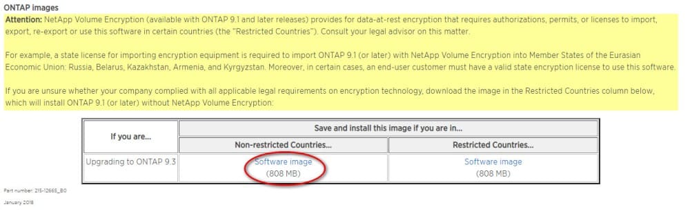 OnTAP image in NetApp upgrade to ONTAP 9.x