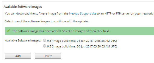 Images for NetApp upgrade to ONTAP 9.x