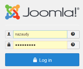 Joomla logon page
