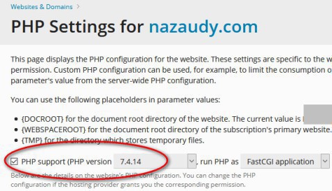 PHP version number