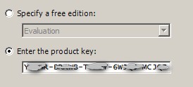 Enter product key