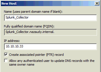 Splunk Collector DNS