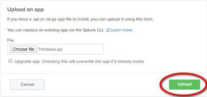 Splunk upload an app