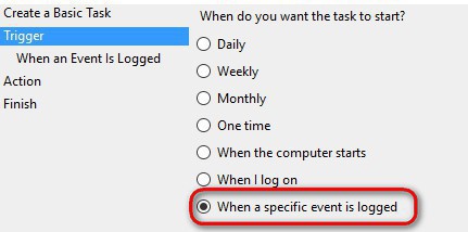 When a specific event is logged