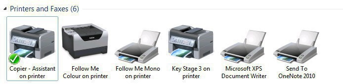 Change default printer