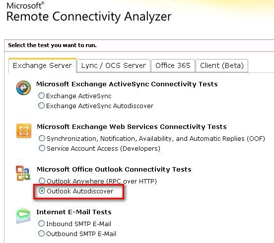 Microsoft Remote Connectivity Analyser