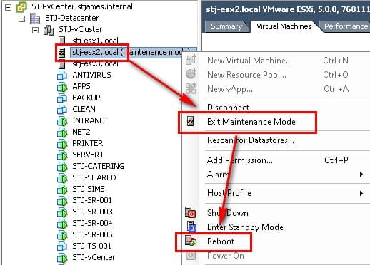 ESXi enter maintenance mode