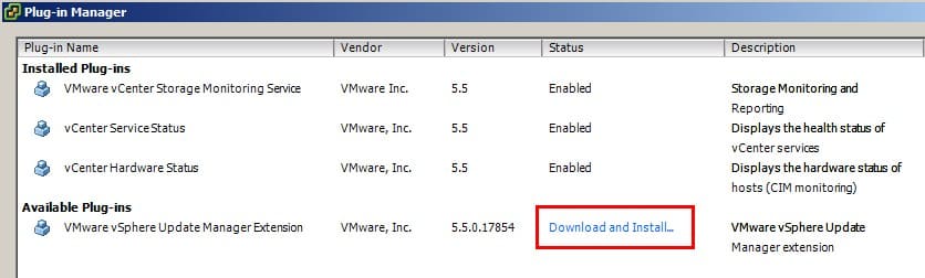 Download vSphere update plugin