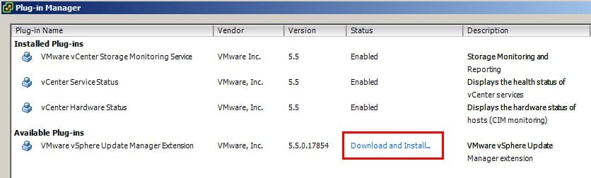 Download vSphere update plugin