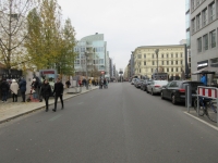 Approaching Checkpoint Charlie, one of the crossing for the Berlin Wall