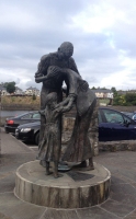 150 kms away from Leenaun found this monument to the great famine in Sligo, a tribute to the suffering irish ancestors endured just round the corne in terms of history, barely 200 years ago, a few generations only — in Sligo, Ireland.