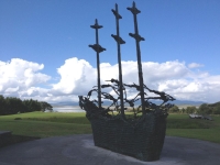 at the bottom of the Reek there was this monument to the Famine that shattered Irish population mid of last century
