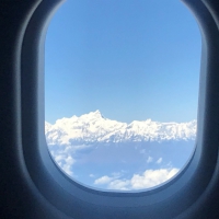 Above the clouds, maybe the Everest?