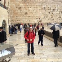 The Western Wall, what it remains of the 2nd Temple built by Herod the Great and finished in 65 BC, these are the stones that Jesus would have seen on his lifetime. Jews pray on it because this is the closest (apart from the cave) that they can get from t