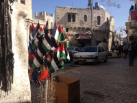I found so bizarre Palestinian flags vs Barcelona football team flags: pick your choice
