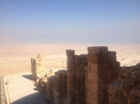The Palace of Herods with stunning views of the Dead Sea.... no green to be found in miles around it