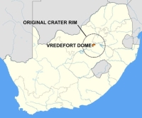 Location of the Vredefort crater