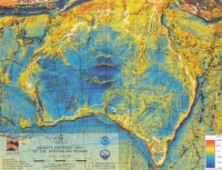 There is a gravity anomaly in the center of Australia, with most of it under sea level, indicating there was an ancient impact crater in there