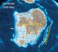 Cambrian 500 Mya, the Dashwoods islands were on collision course with the East coast of what is now North America