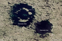 Clearwater Lakes, two asteroids formed at the same location within a 160 Mya difference