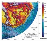 Location of the Wilkes Land crater in Antarctica, and comparison of its crater with the Chicxulub crater