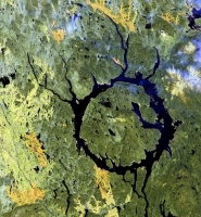Manicouagan crater (Image credit: Landsat)