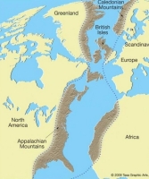 The Central Pangean mountain began to separate at the beginning of the Triassic