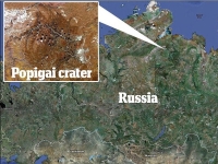 Popigai crater in northern Siberia, Russia
