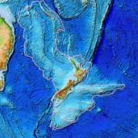 Zealandia continent marked in pink