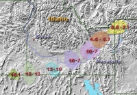 Location of Yellowstone Hotspot in millions of Years Ago