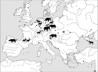 Extensions of some mammals during the Eemian period, thou the map of Europe is inaccurate: sea-levels were at least 10 meters higher than today