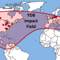 The YD Boundary area (black mat) could also coincide with the ash generated by the Laacher See super-volcano eruption