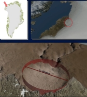 Location of the Hiawatha crated, dated now 58 Mya but when discovered it was thought it was the crater that triggered the Younger Dryas cooling event 