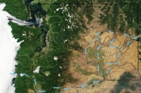 The blue arrows show the main routes of the Missoula Floods