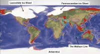 Land subject to marine inundation around 18,000 years ago